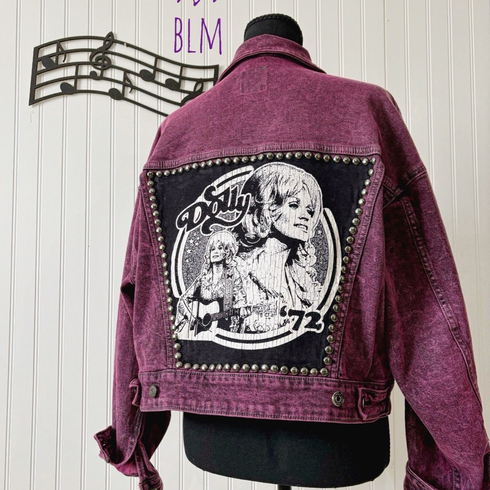 Dolly Parton acid wash denim jacket - Picture 2 of 4